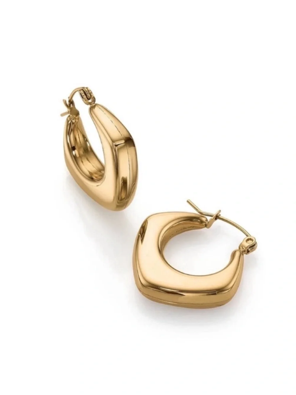 New! Classic Gold Geometric Hoop Earrings (2006) NWOT